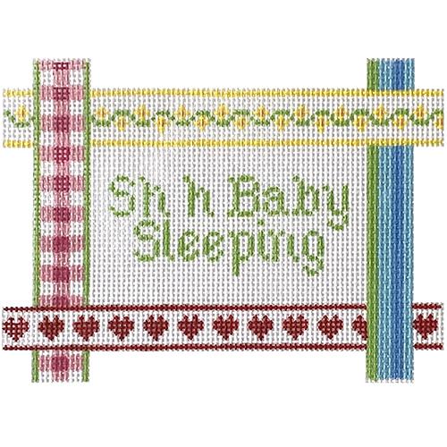 Baby Sleeping with Ribbons Border