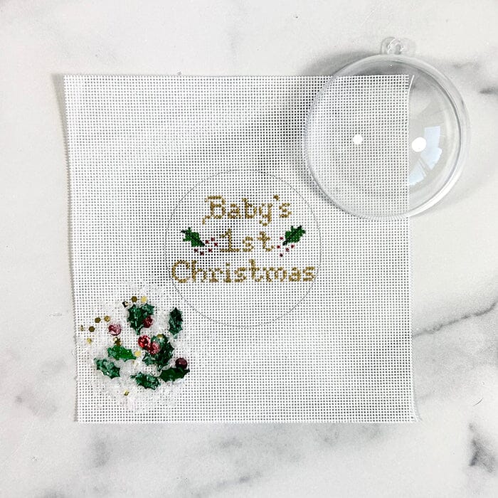 Baby's 1st Christmas 3" Round Clear Dome & Confetti