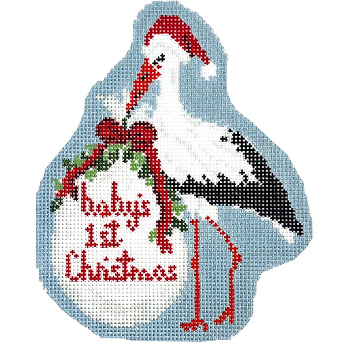 Baby's First Christmas Blue Stork