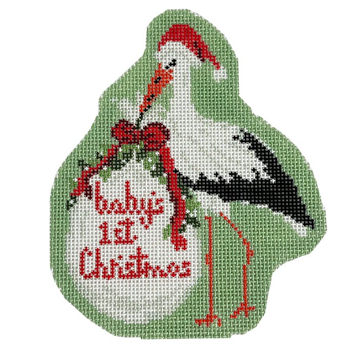 Baby's First Christmas Green Stork