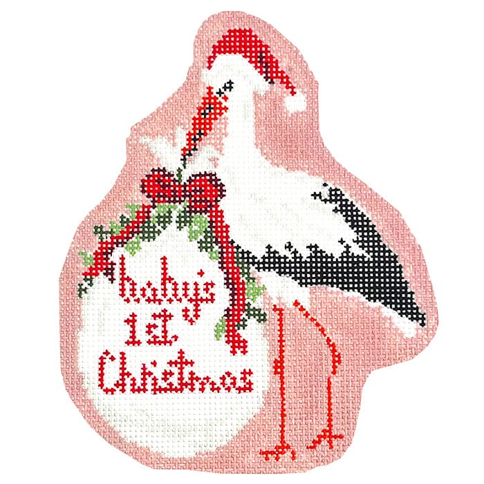 Baby's First Christmas Pink Stork
