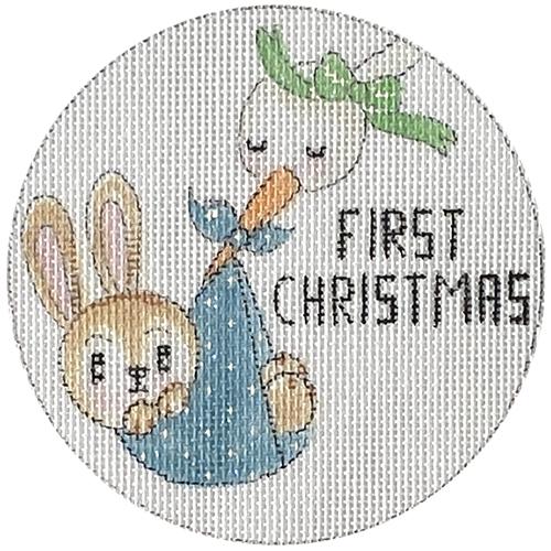 Baby's First Christmas - Stork & Boy Bunny