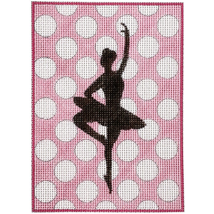 Ballerina Silhouette on Polka Dots