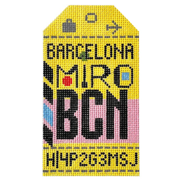 Barcelona BCN Retro Travel Tag