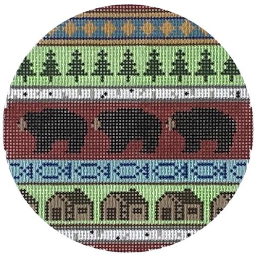 Bear and Cabins Ornament