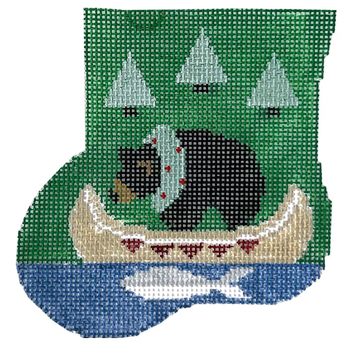 Bear Canoe with Black Bear Insert Mini Stocking