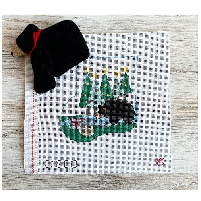 Bear, Trees Mini Sock w/Black Bear Insert