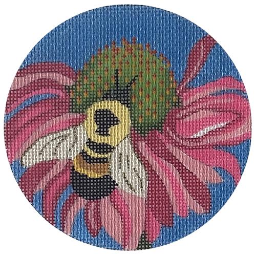 Bee on Flower 4" Round