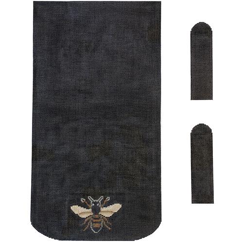Bee Trifold Purse - Black with Side Gussets