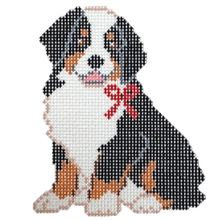 Bernese Mountain Dog with Red Bow