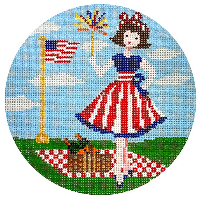 Betty Loves Independence Day Round w/Stitch Guide