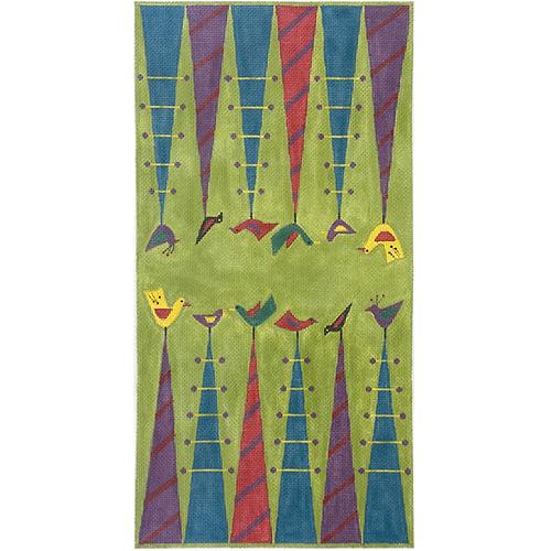 Birdie 3-Part Backgammon Set on 18 with Dice Cups, Dice & Game Pieces