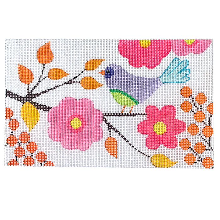 Birds and Blooms - Purse/Clutch Bag - Violet Bird