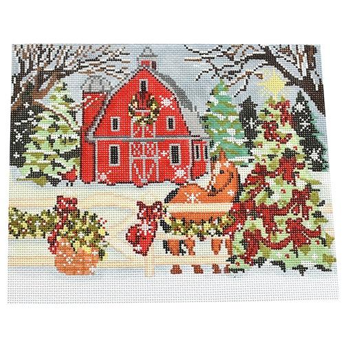 Winter Barn with Horse
