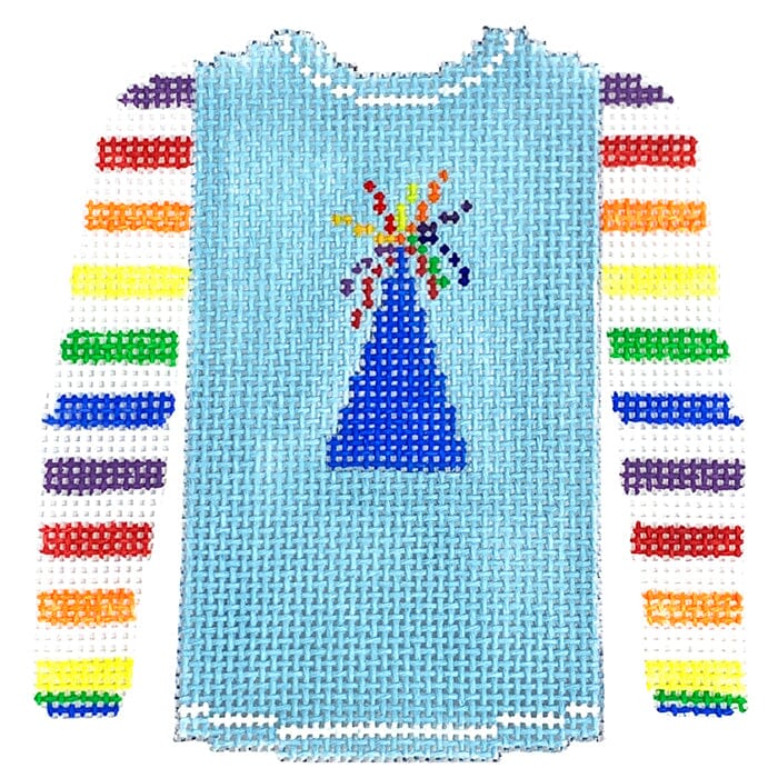 Birthday Party Hat on Blue Sweater