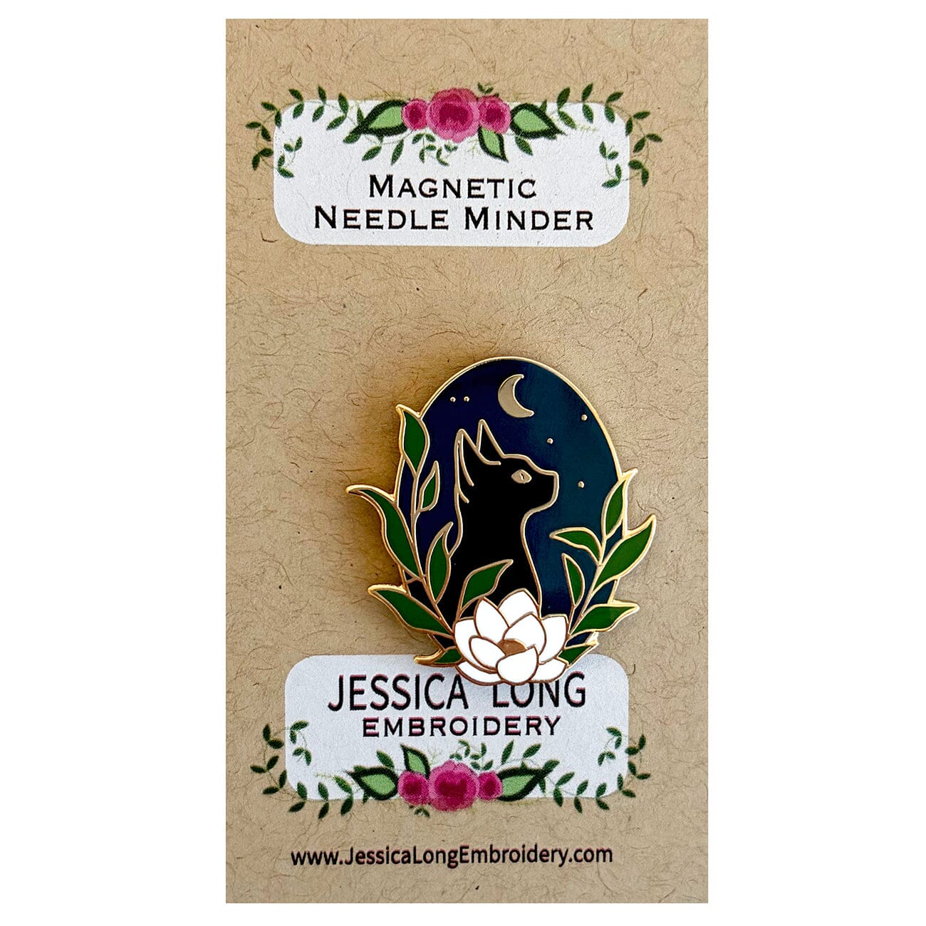 Black Cat Enamel Needle Minder