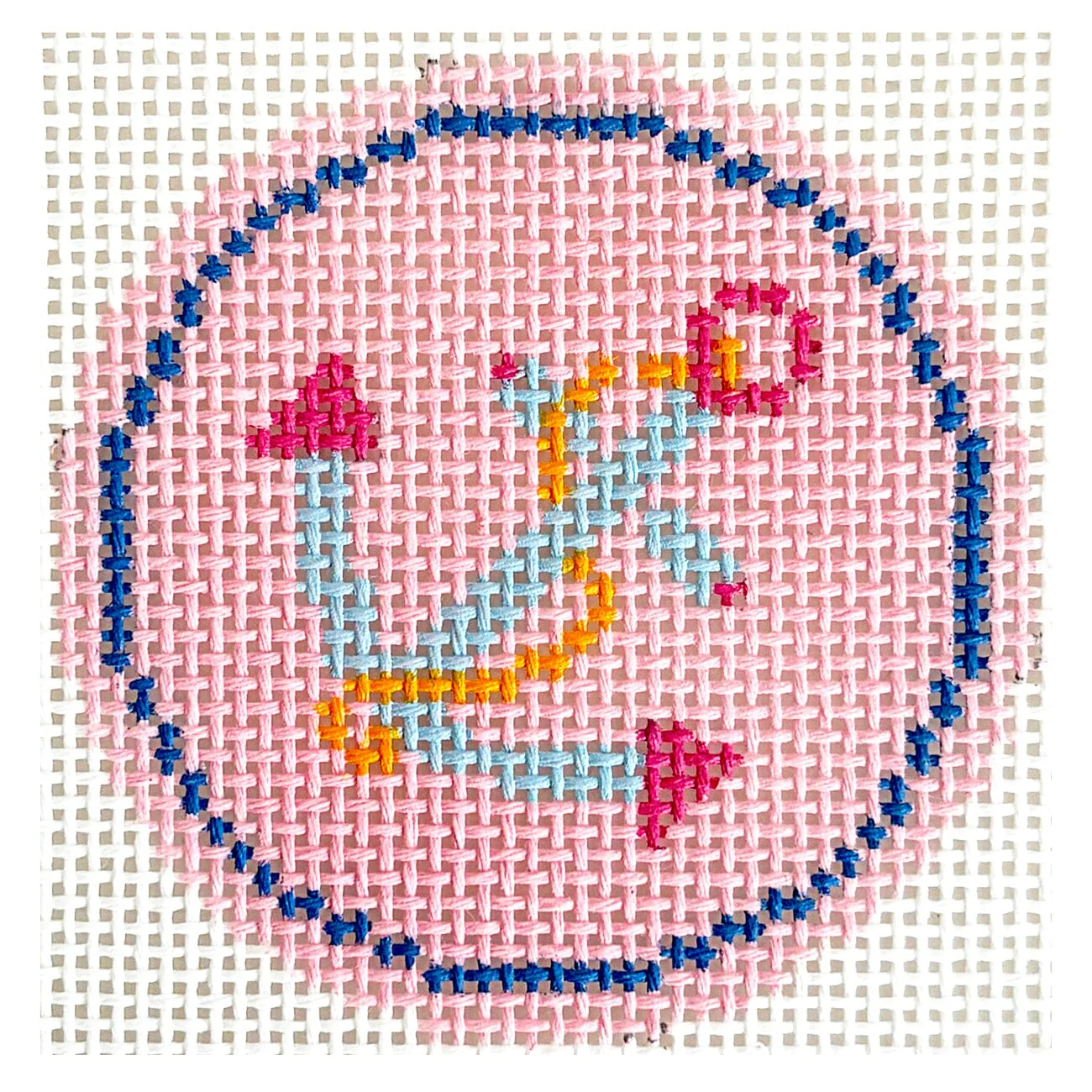 Blue Anchor on Pink Round