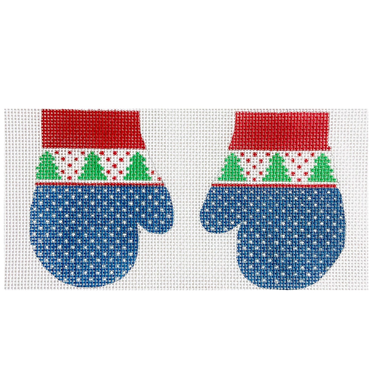 Blue and Green Tree Mittens