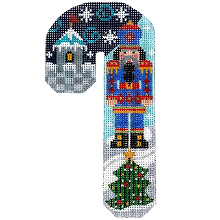 Blue and Red Nutcracker Candy Cane