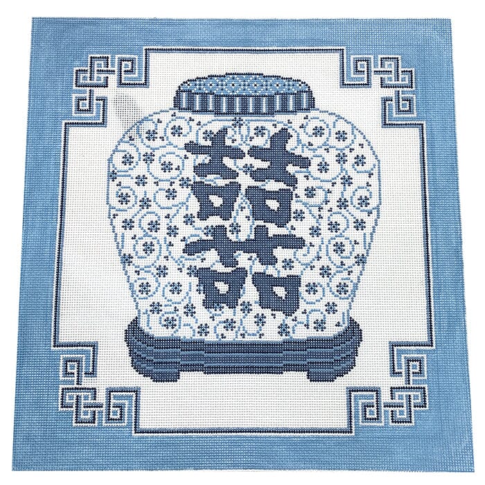 Blue and White Double Happiness Ginger Pot