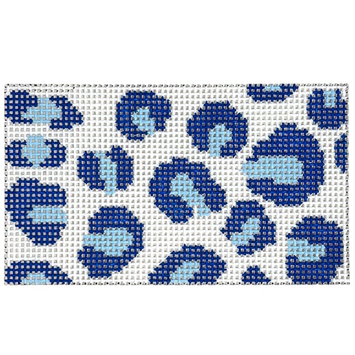 Blue and White Leopard Print Wallet Case