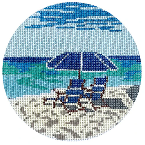 Blue Beach Chairs Round