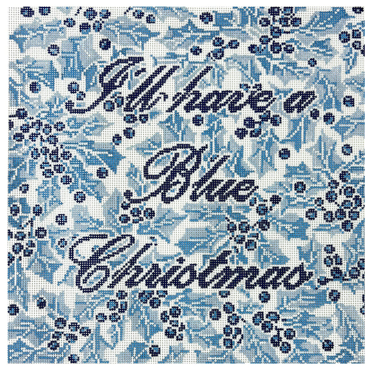 Blue Christmas Pillow