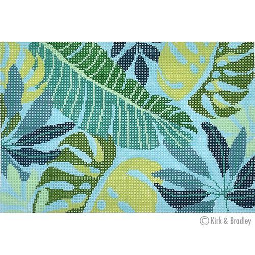 Tropical Leaves Clutch - Blue