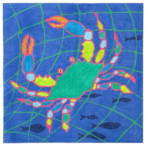 Blue Crab in Net