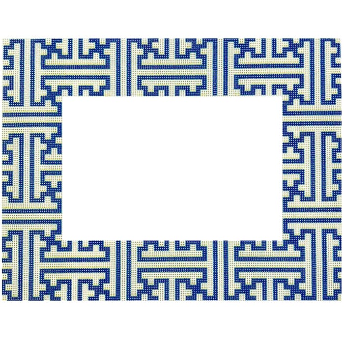 Blue/Cream Fretwork Frame