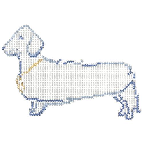 Blue Dachshund Ornament