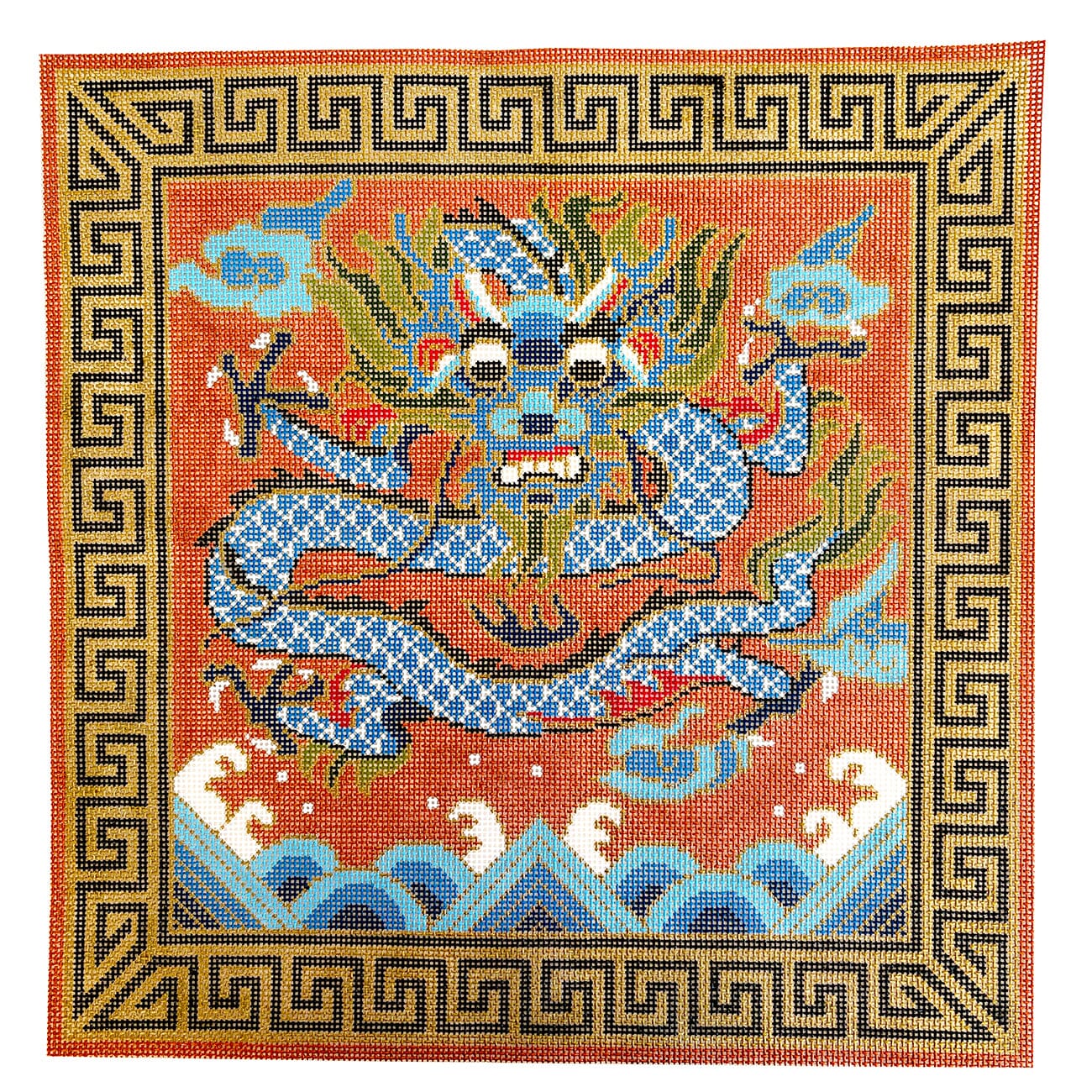 Blue Dragon Pillow, 16x16