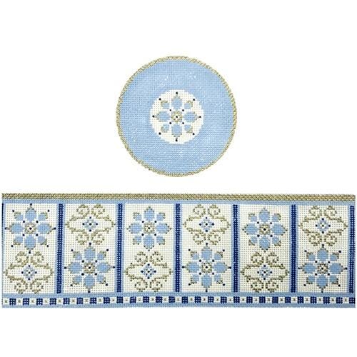 Blue Floral hinged box with hardware