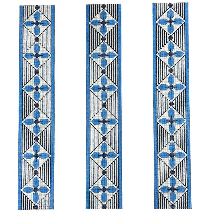 Blue Geometric Luggage Straps