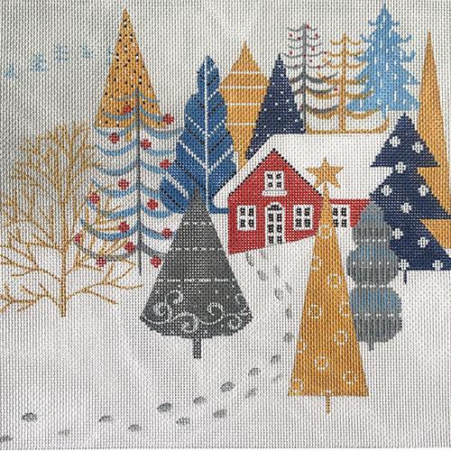 Blue & Gray Winter Outdoor Scene 1