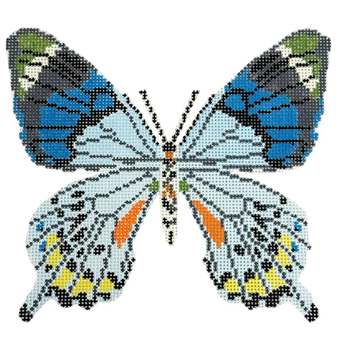 Blue Grey Butterfly Ornament