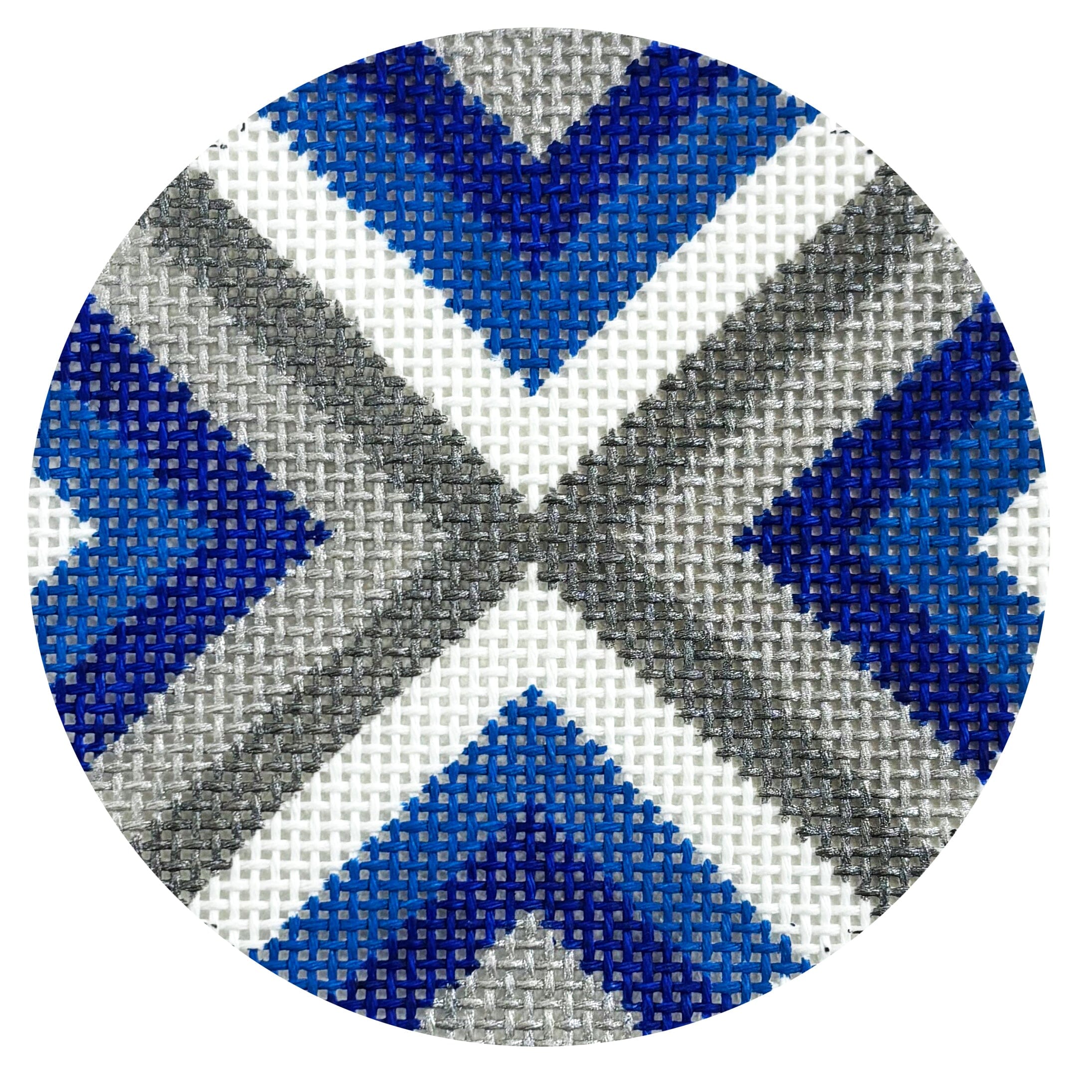 Blue Grey Stripe 4" Round