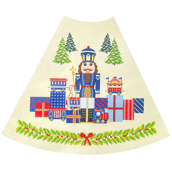 Blue Nutcracker Tree Skirt Canvas