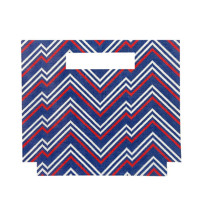 Blue Red Zag Clutch Large