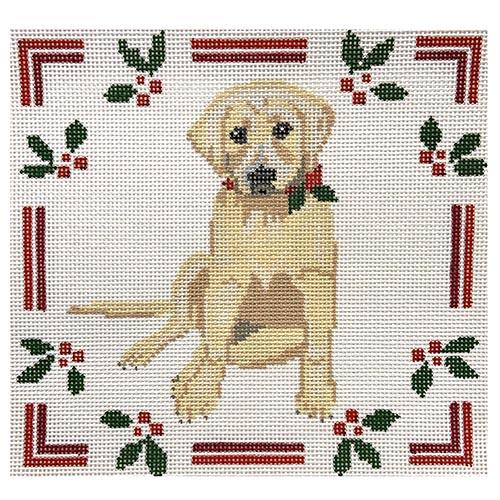 Yellow Lab Puppy with Holly