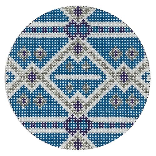 Blue & Silver Geometric Round #4