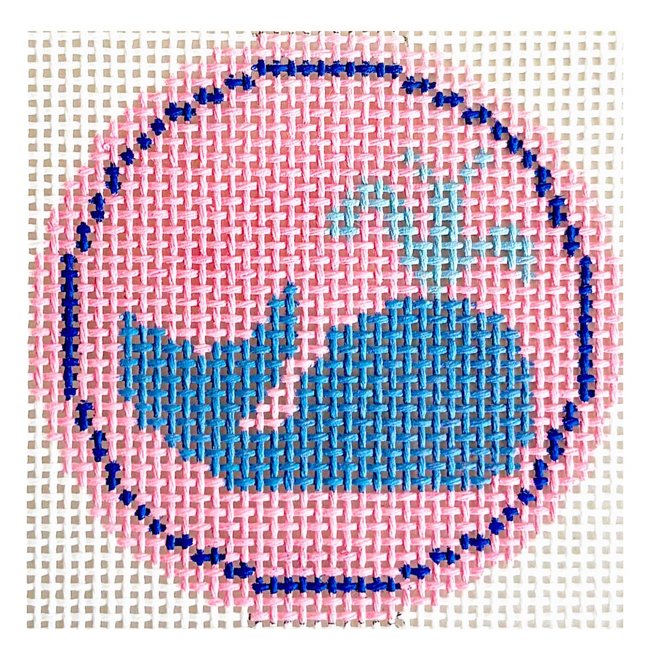 Blue Whale on Pink Round