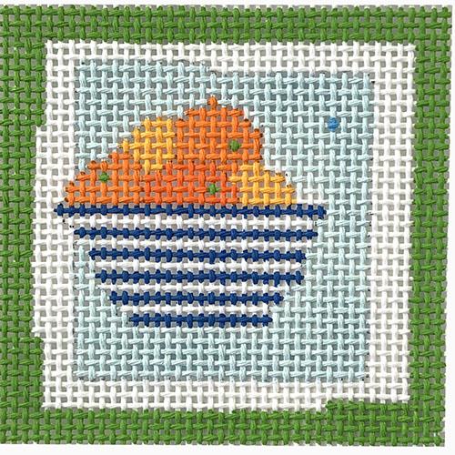 Blue Bowl of Oranges Small Square