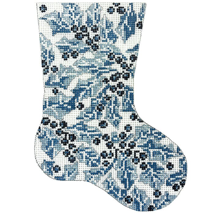 Blue Holly Mini Stocking