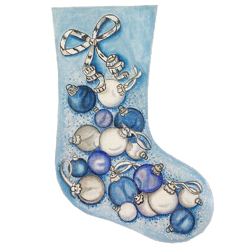 Blue White & Silver Ornament Stocking