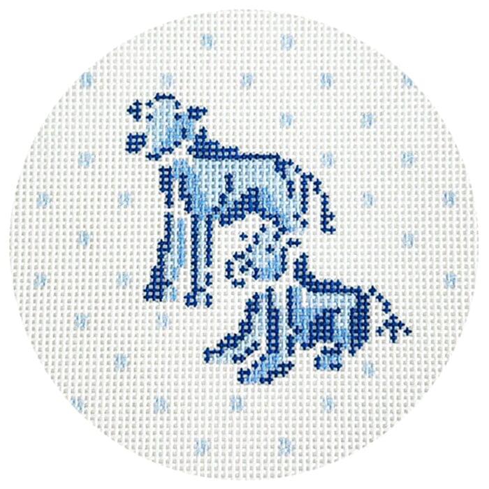 Blue & White Cows Round