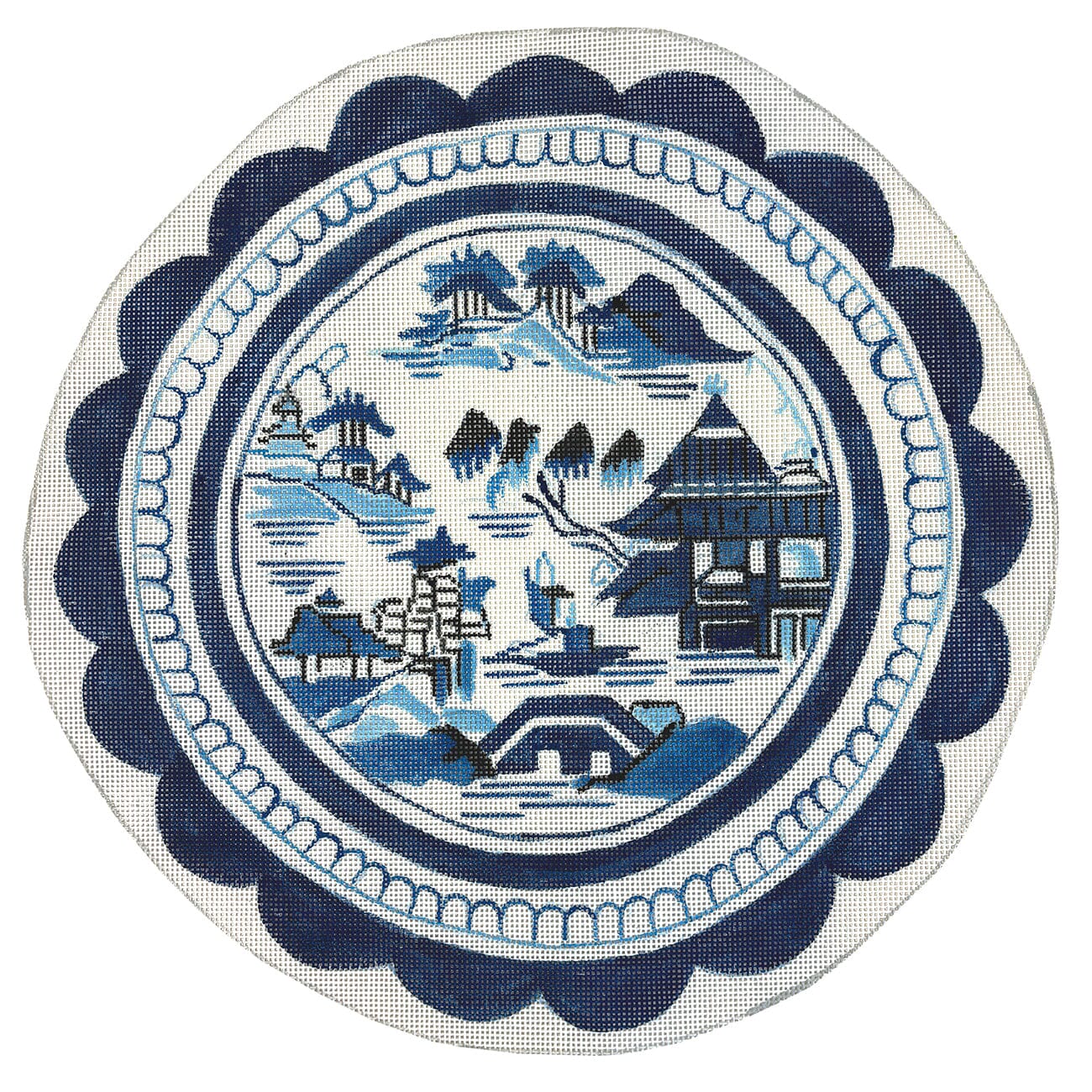 Blue Willow Fluted Bowl