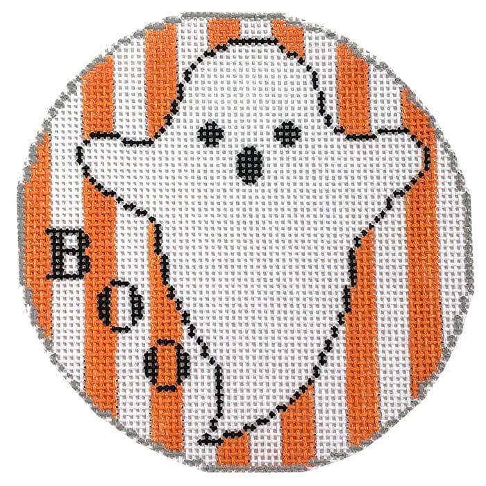 Boo Ornament with Stripes
