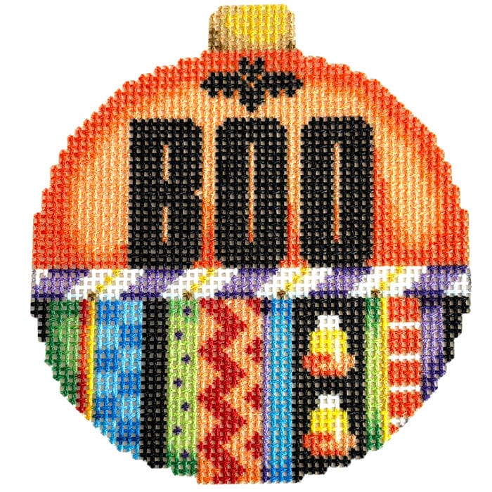 Boo/Stripes Ball Ornament