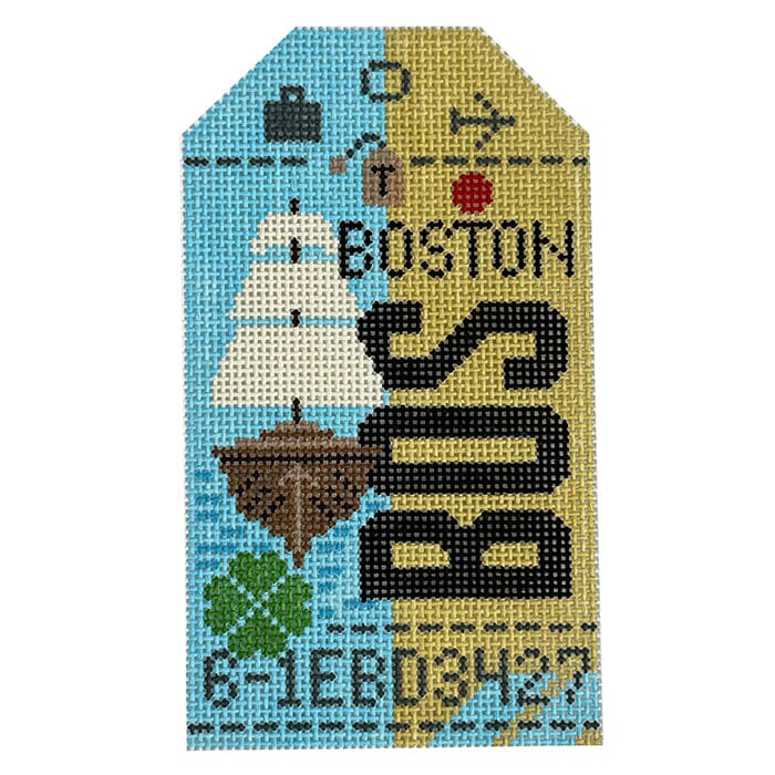 Boston 2.0 BOS Retro Travel Tag (Tea Party)